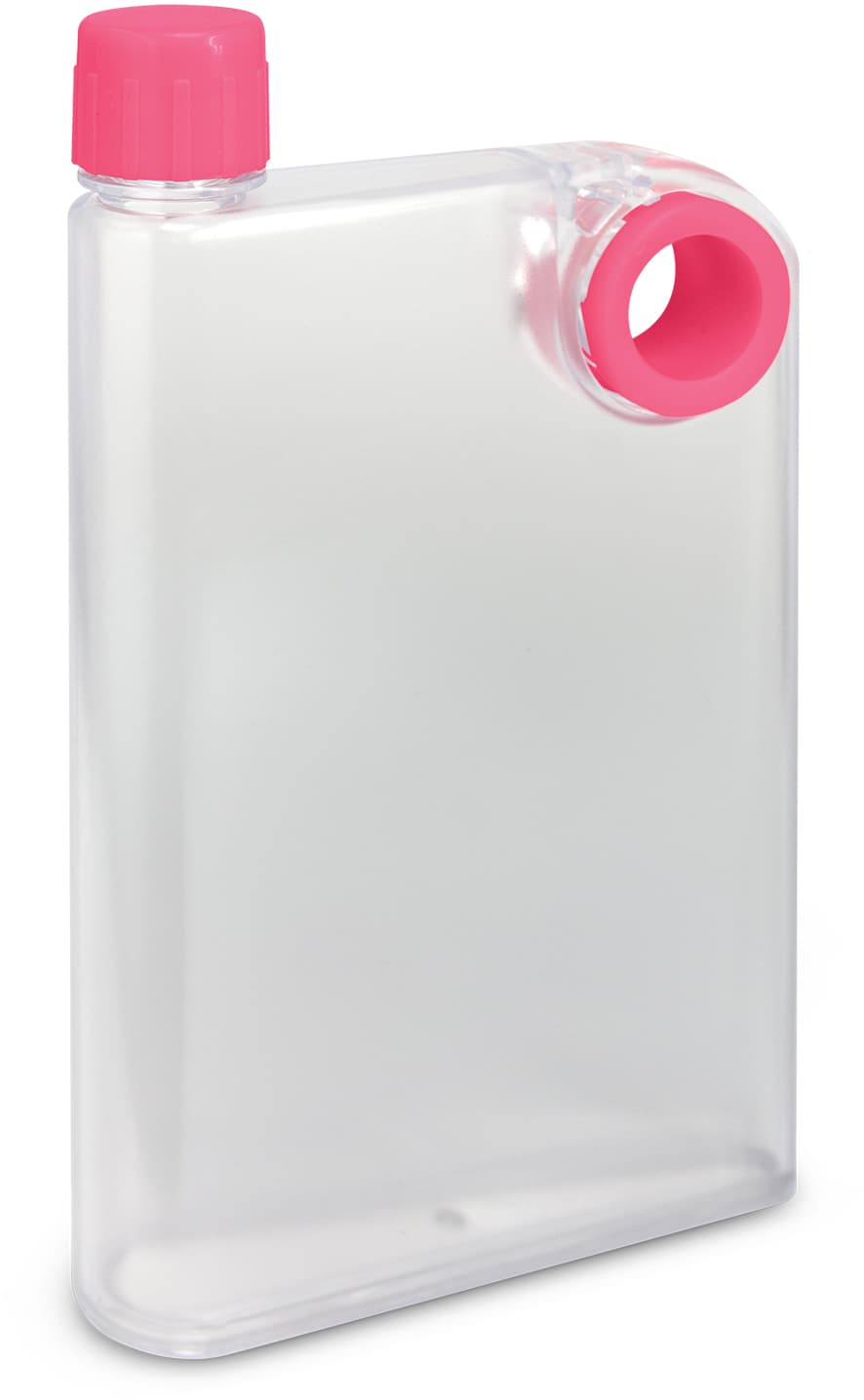 Frosted Clear/Pink Accent Water Bottle - Frosted