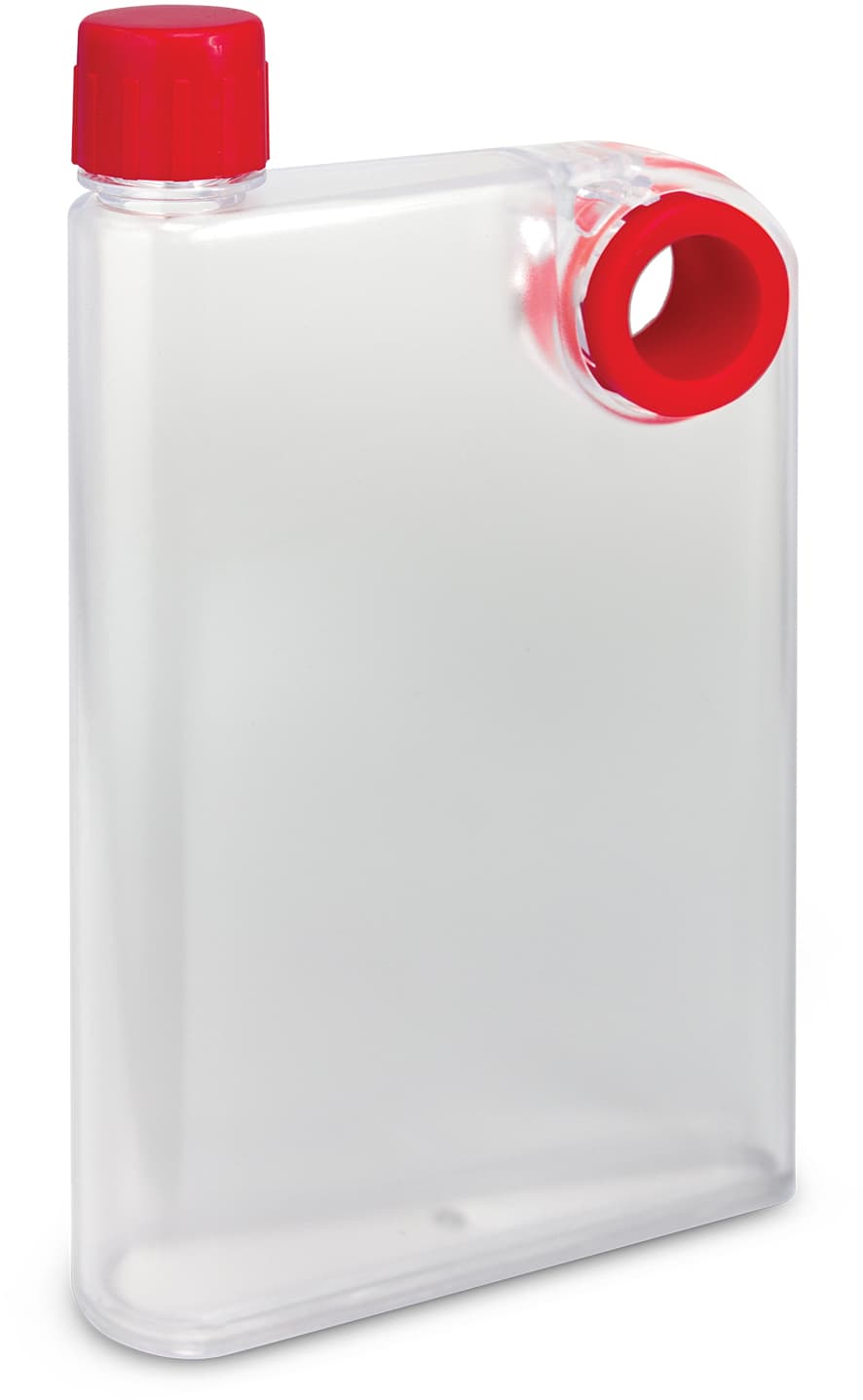 Frosted Clear/Red Accent Water Bottle - Frosted