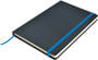 Black/Light Blue Venture A5  PU Notebook with Elastic Closure