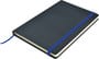 Black/Dark Blue Venture A5 PU Notebook with Elastic Closure