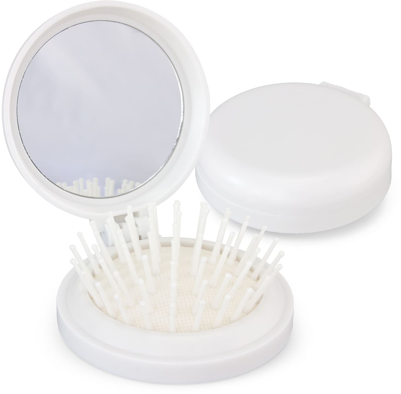 White Compact Brush with Mirror