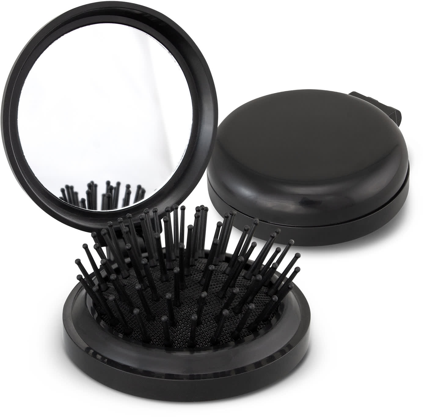 Black Compact Brush with Mirror