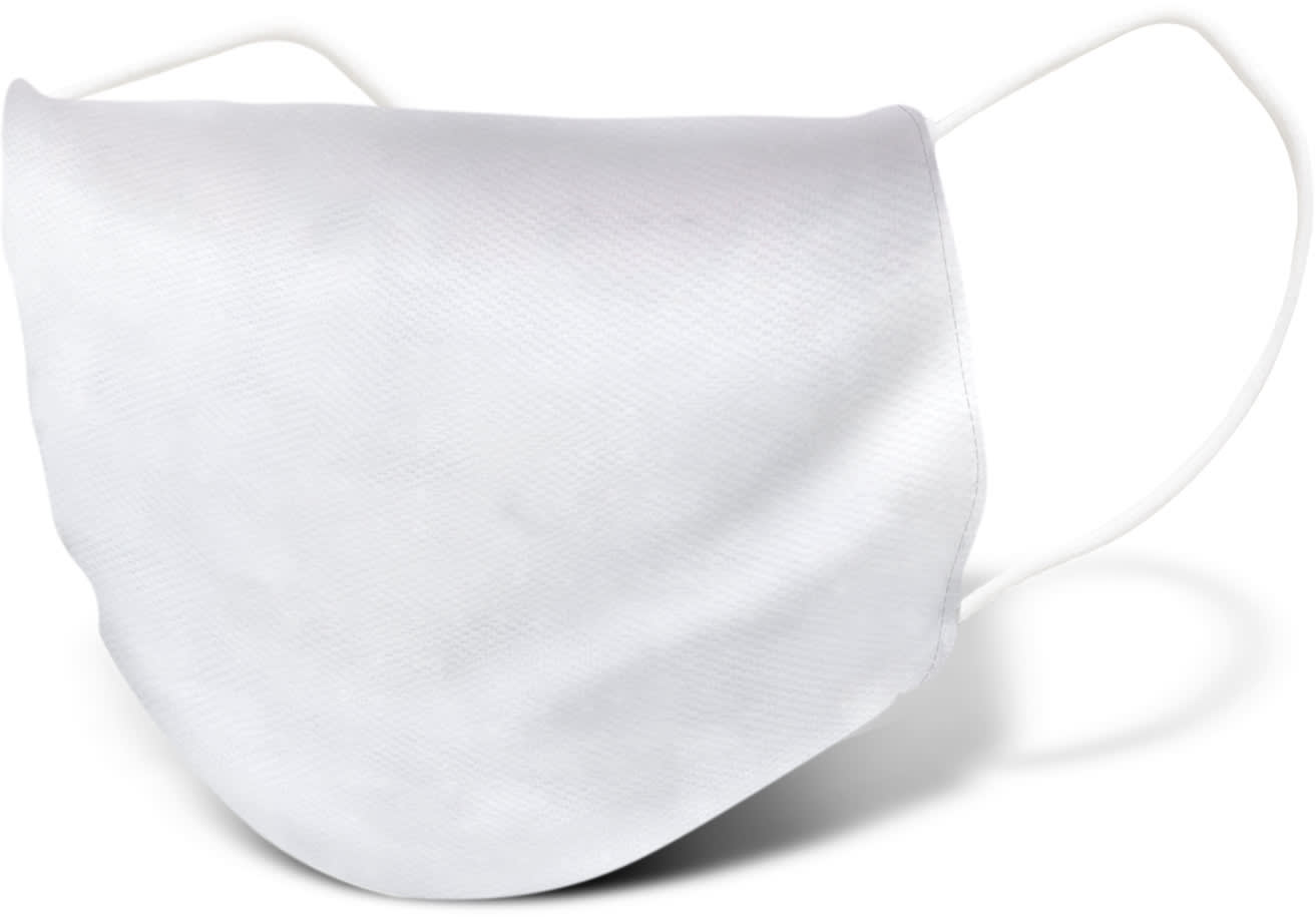 White 2 Layer Reusable Polyester Face Mask - Small