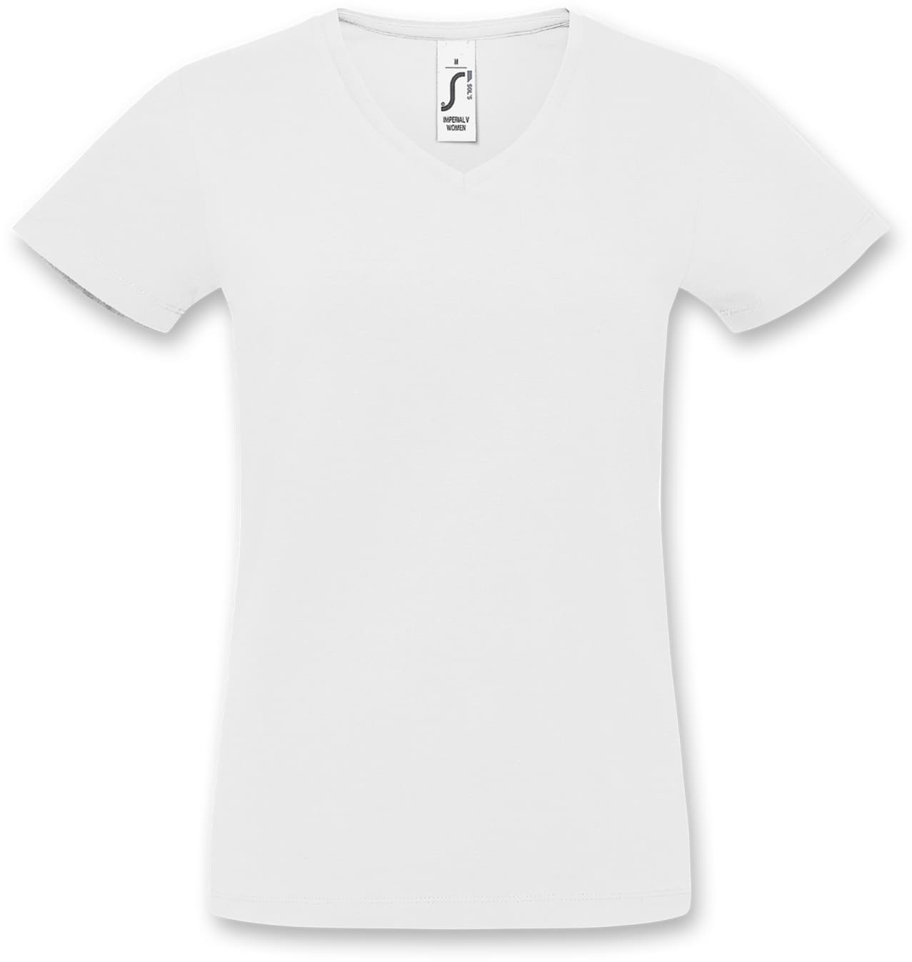 White SOLS Imperial Womens V Neck T-Shirt