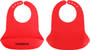 Red Silicone Baby Bib with Snap Closure