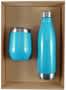 Light Blue Water Bottle &amp; Coffee Cup Gift Set