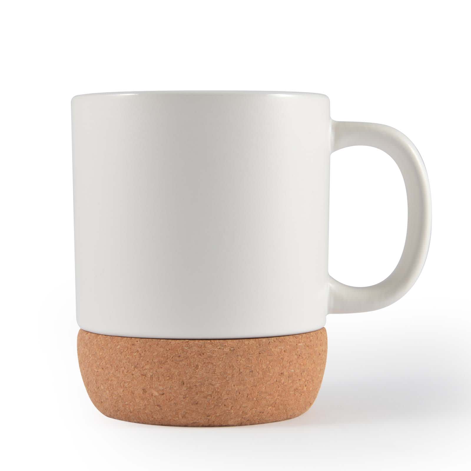 White/Cork Magnum Ceramic Mug / Cork Base