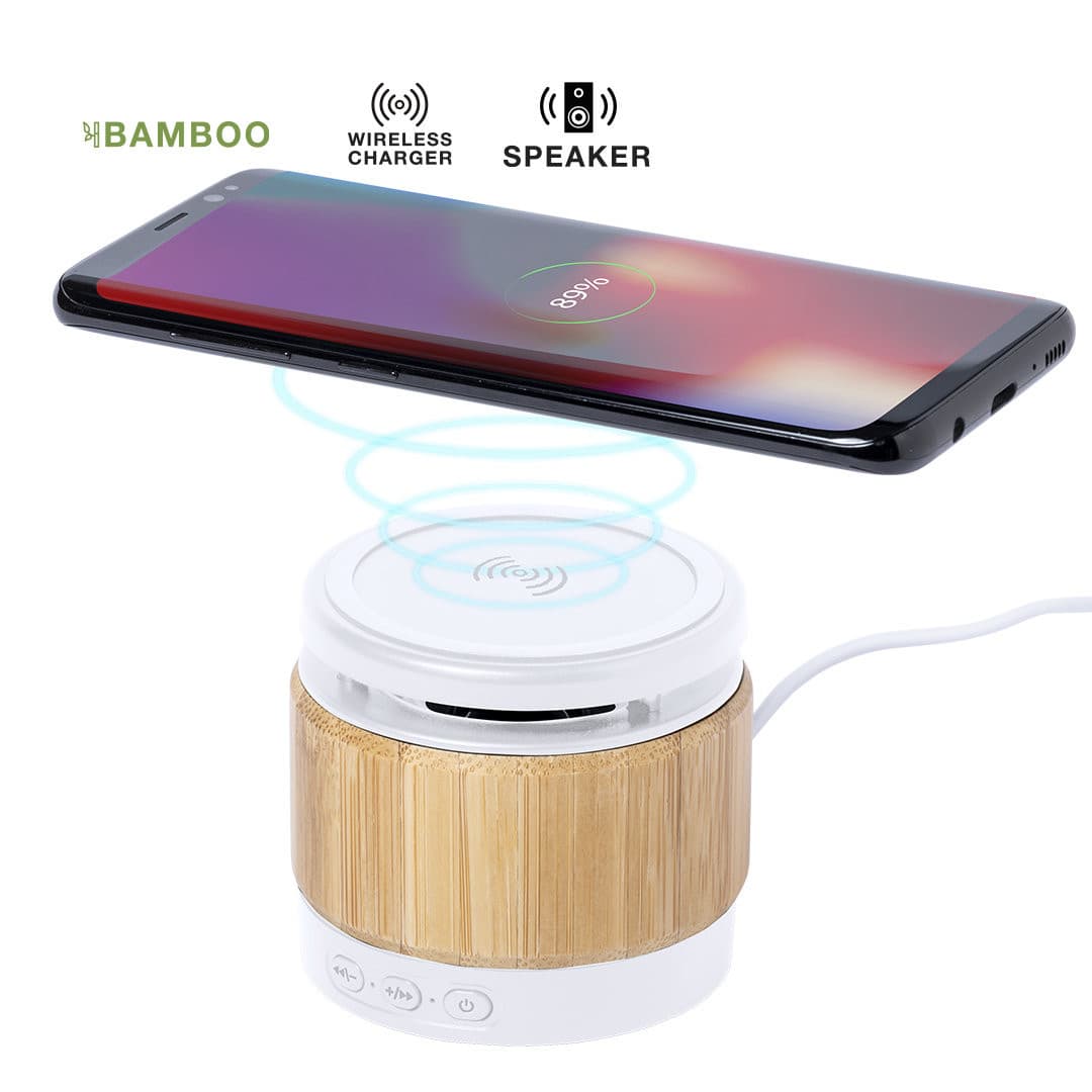 Zakrox Wireless Charger Bamboo Speaker