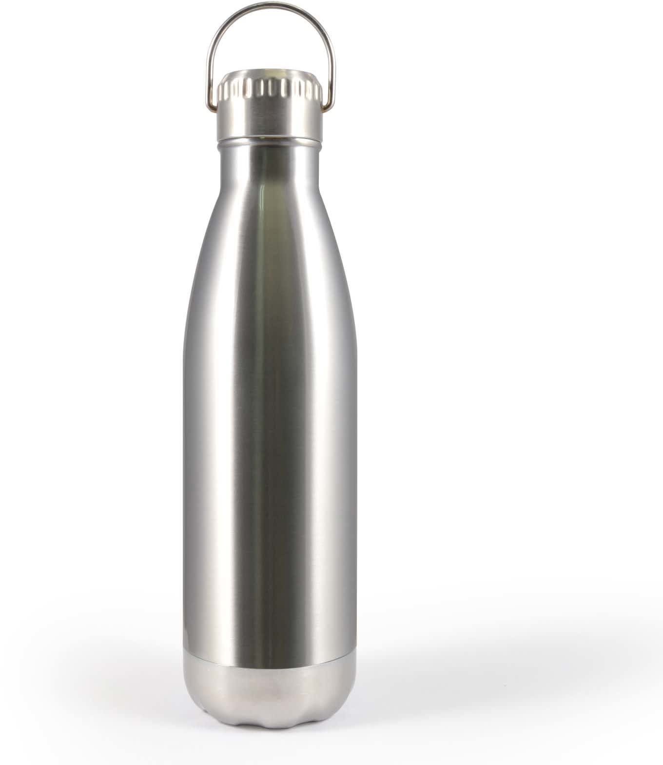 Silver Soda Bottle with Hanger Lid