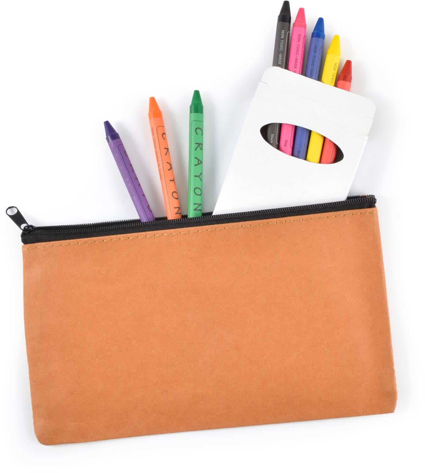 Beige Kraft Pencil Case and Crayon Set