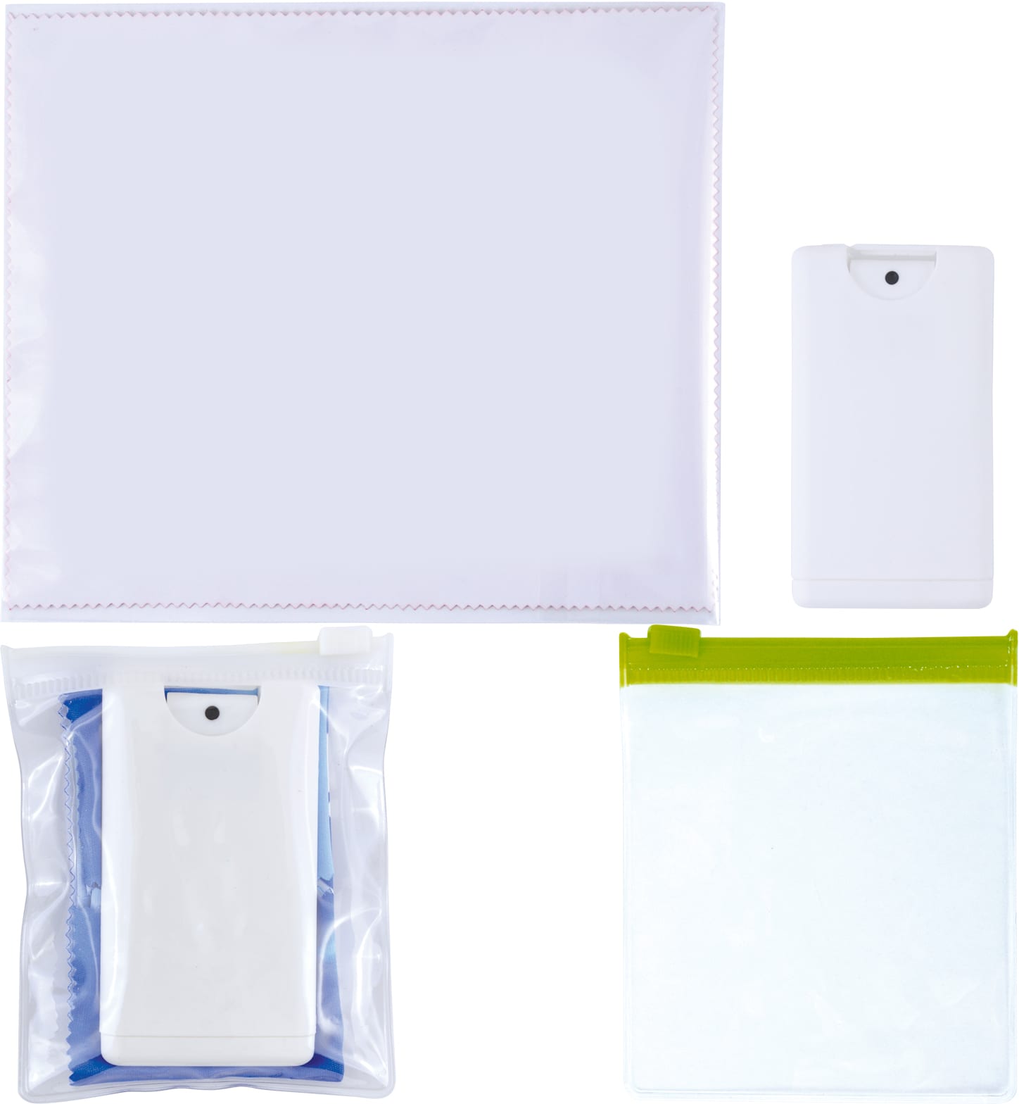 White Microfibre Lens Cloth with Screen Cleaner 