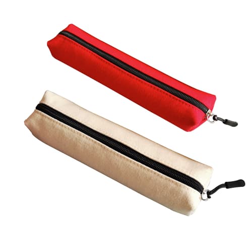 Red Canvas Tube Pencil Case