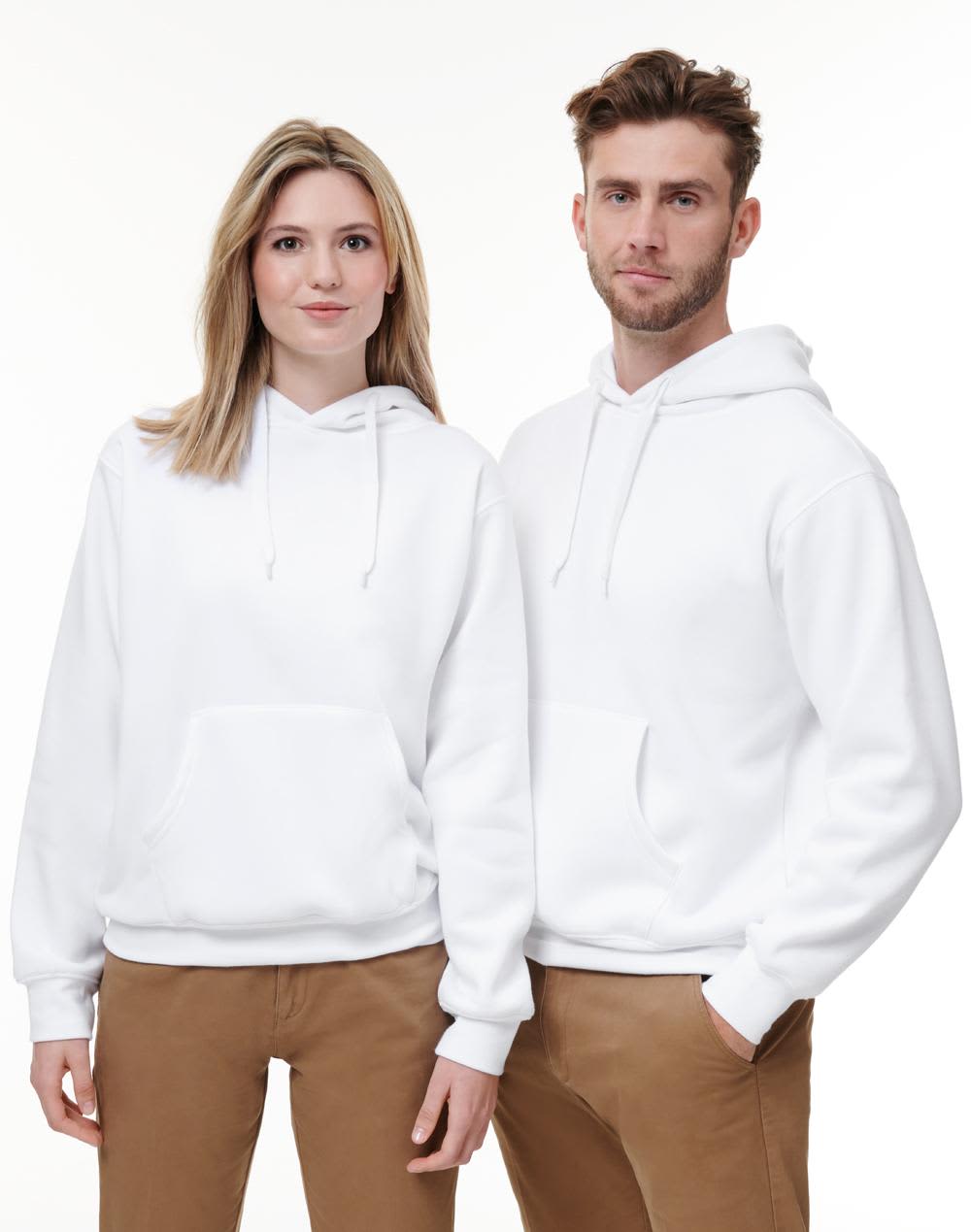 Adult's Close Front Contrast Fleecy Hoodie