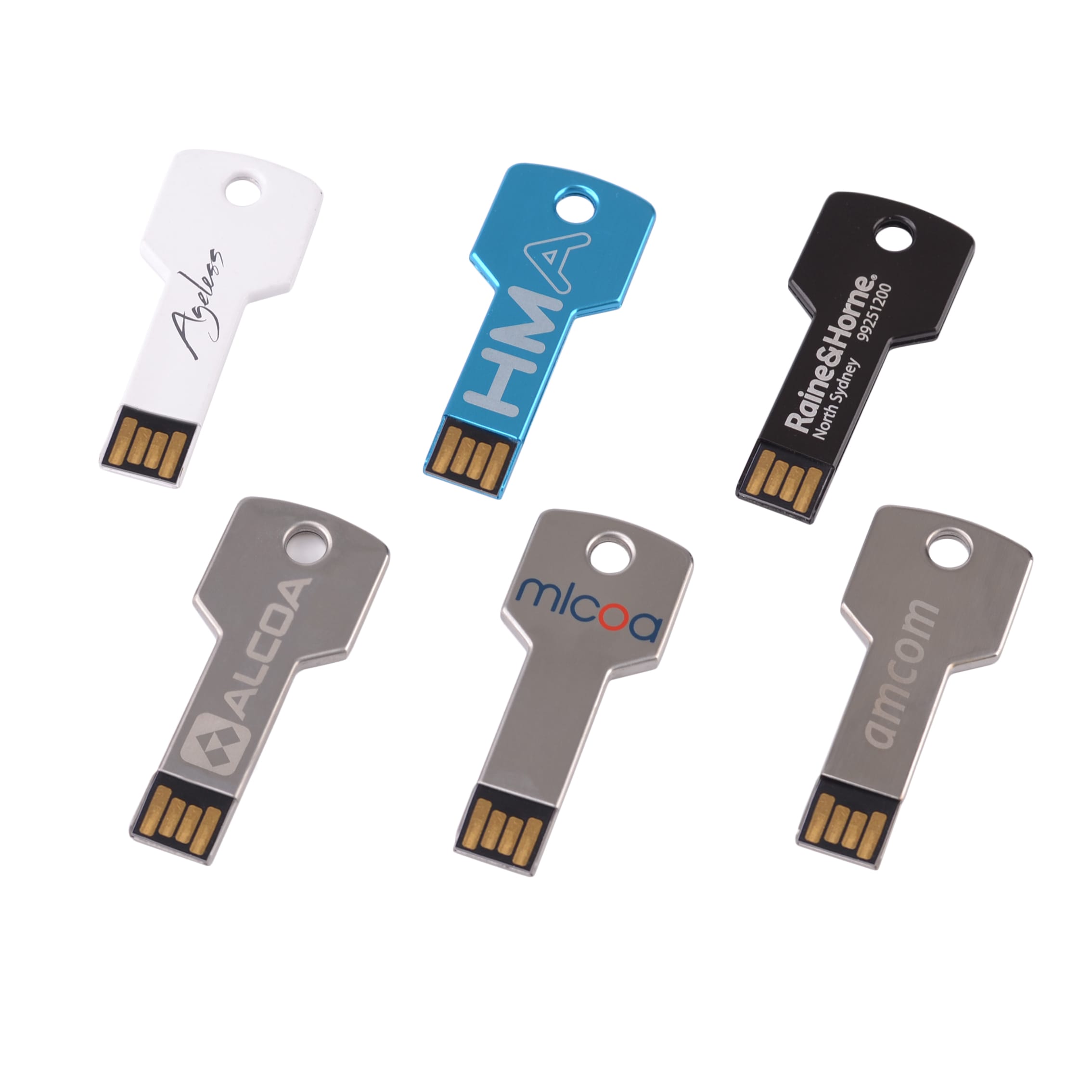 White Cubic Key Flash Drive