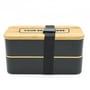 Black  Two Layer Lunch Box