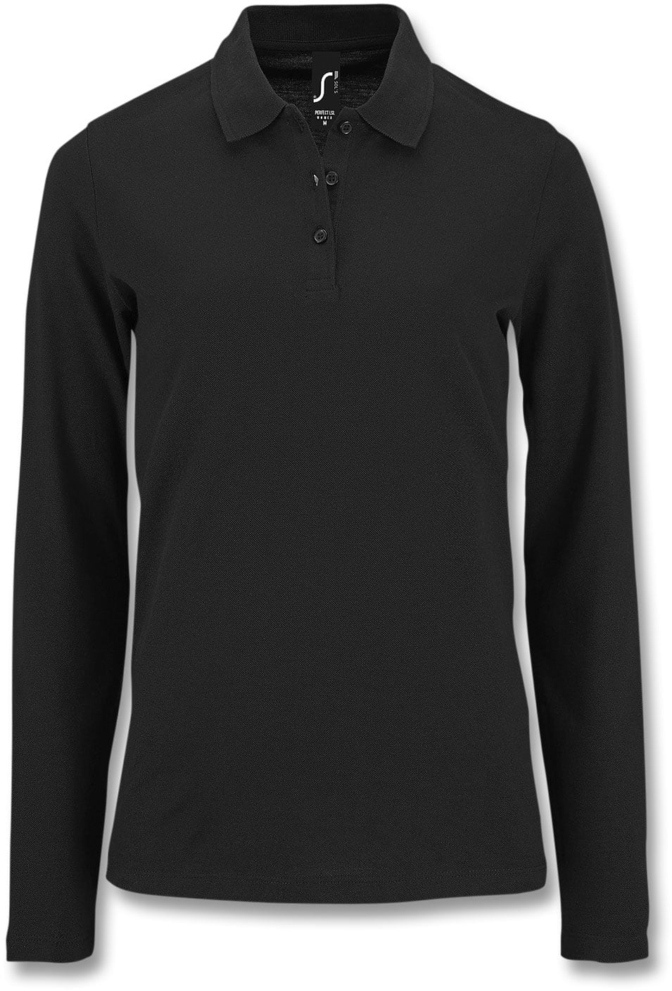 Black SOLS Perfect Womens Long Sleeve Polo