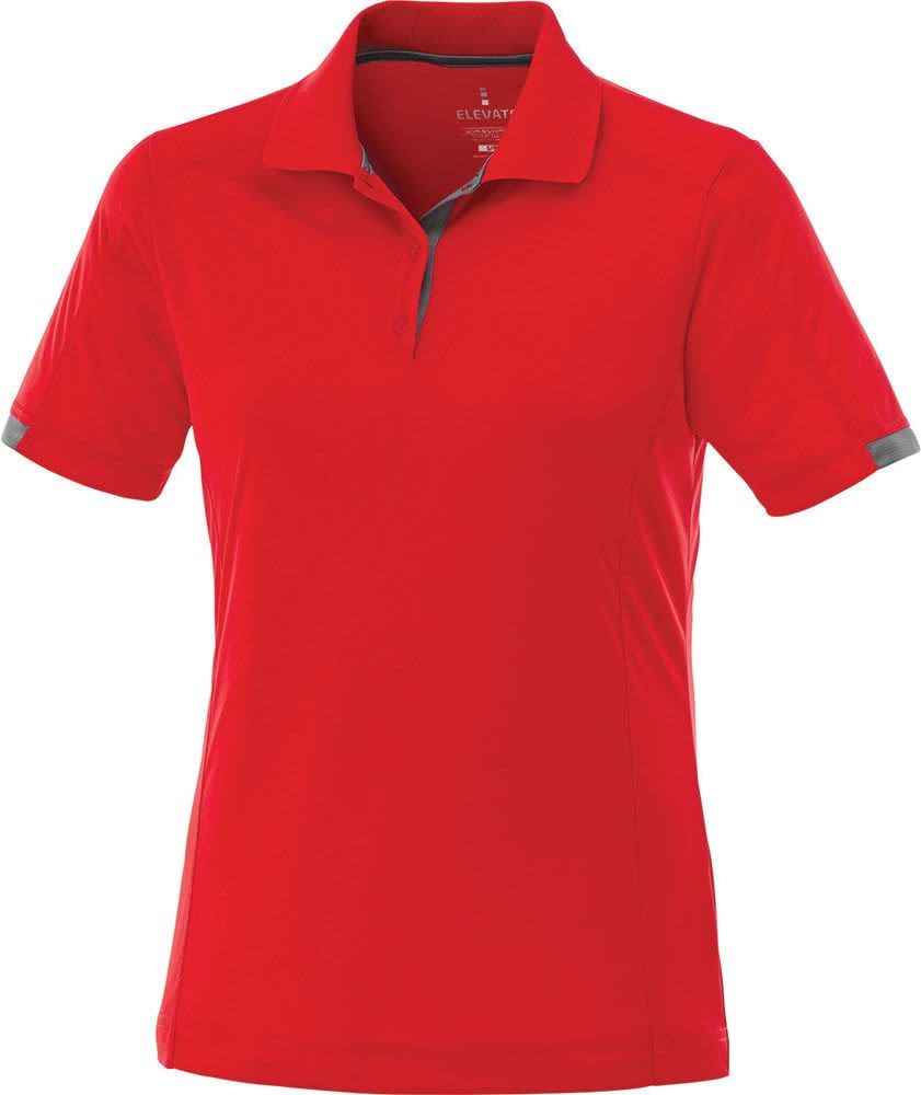 Red/Steel Grey Kiso Short Sleeve Polo - Womens