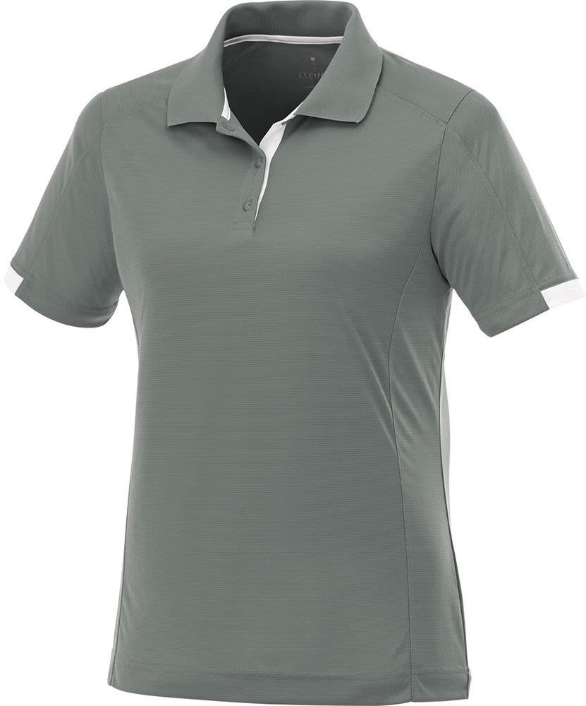 Steel Grey/White Kiso Short Sleeve Polo - Womens