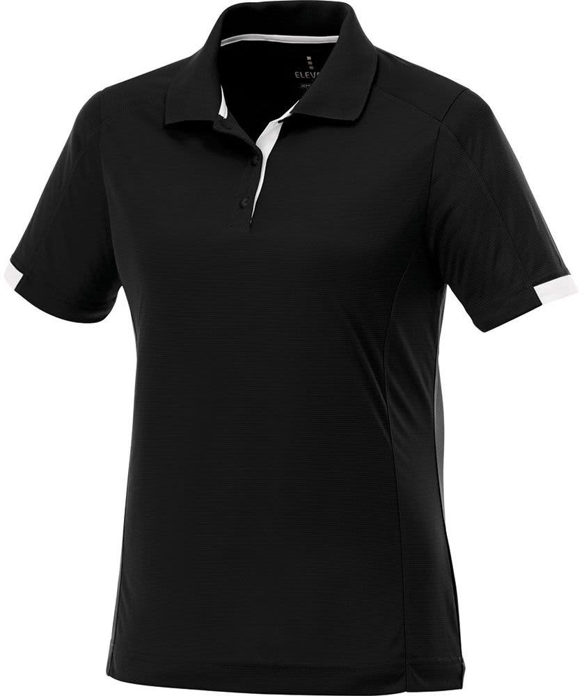 Black/White Kiso Short Sleeve Polo - Womens