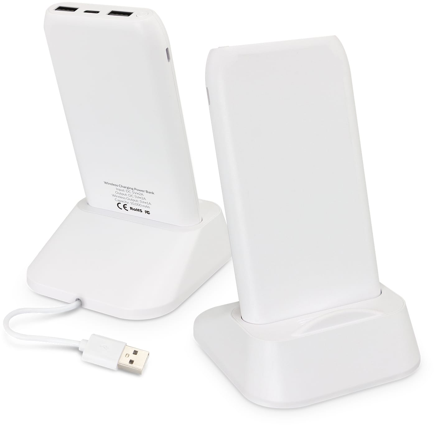 White Triode 10k Wireless Charging Station