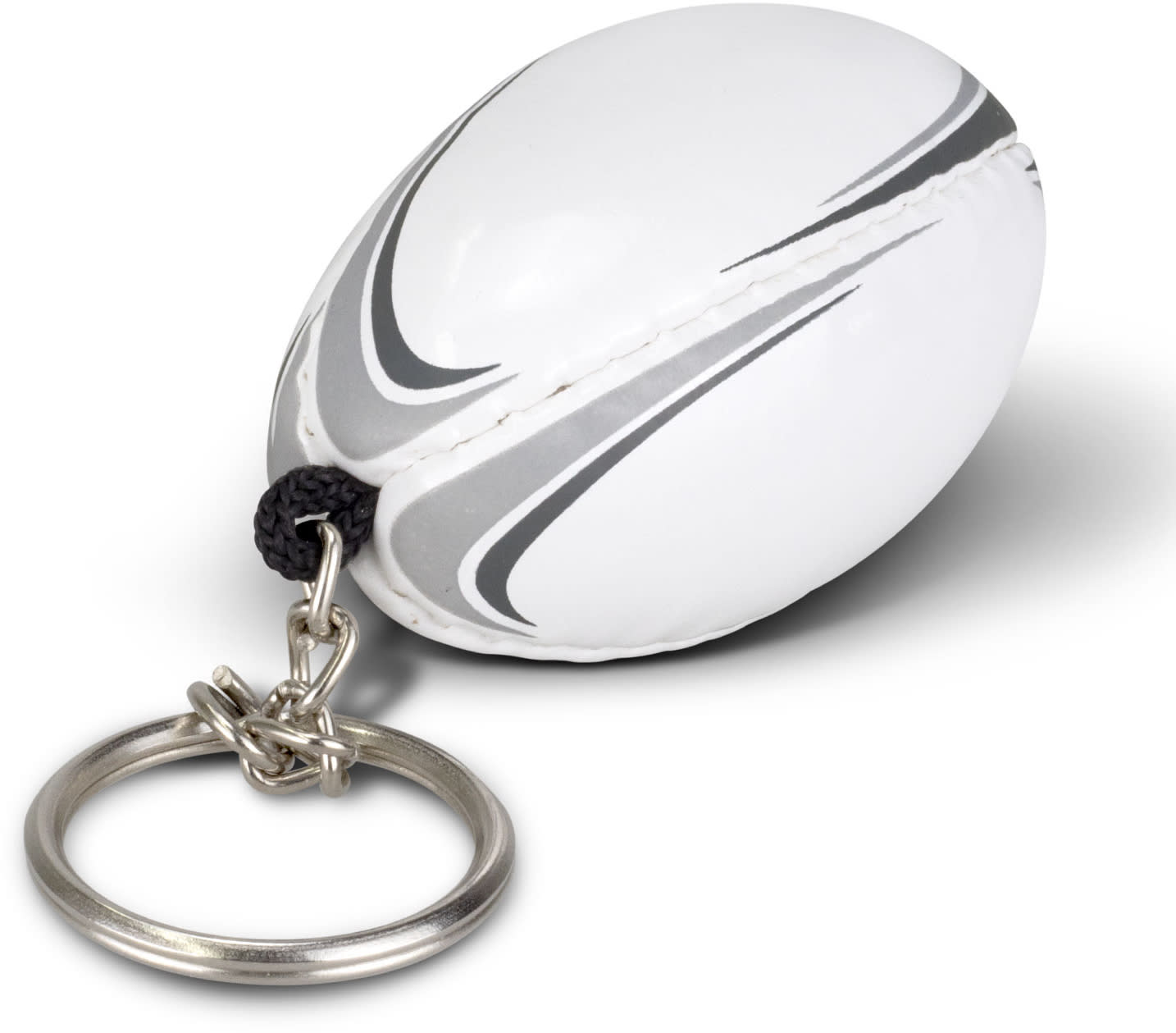 White Rugby Ball Key Ring