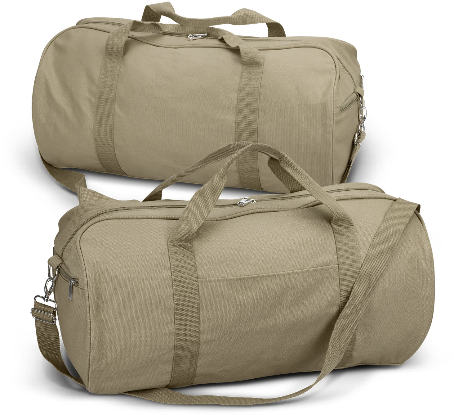 Beige Canvas Duffle Bag