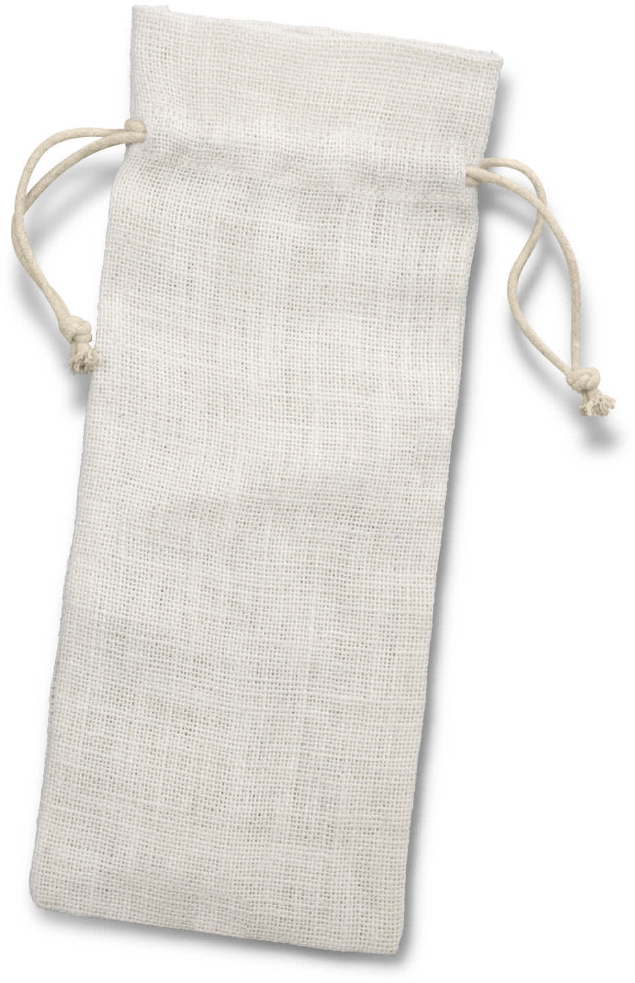 White Jute Wine Drawstring Bag