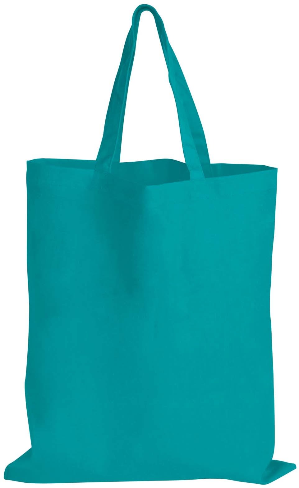 Teal Coloured Cotton Short Handle Totes