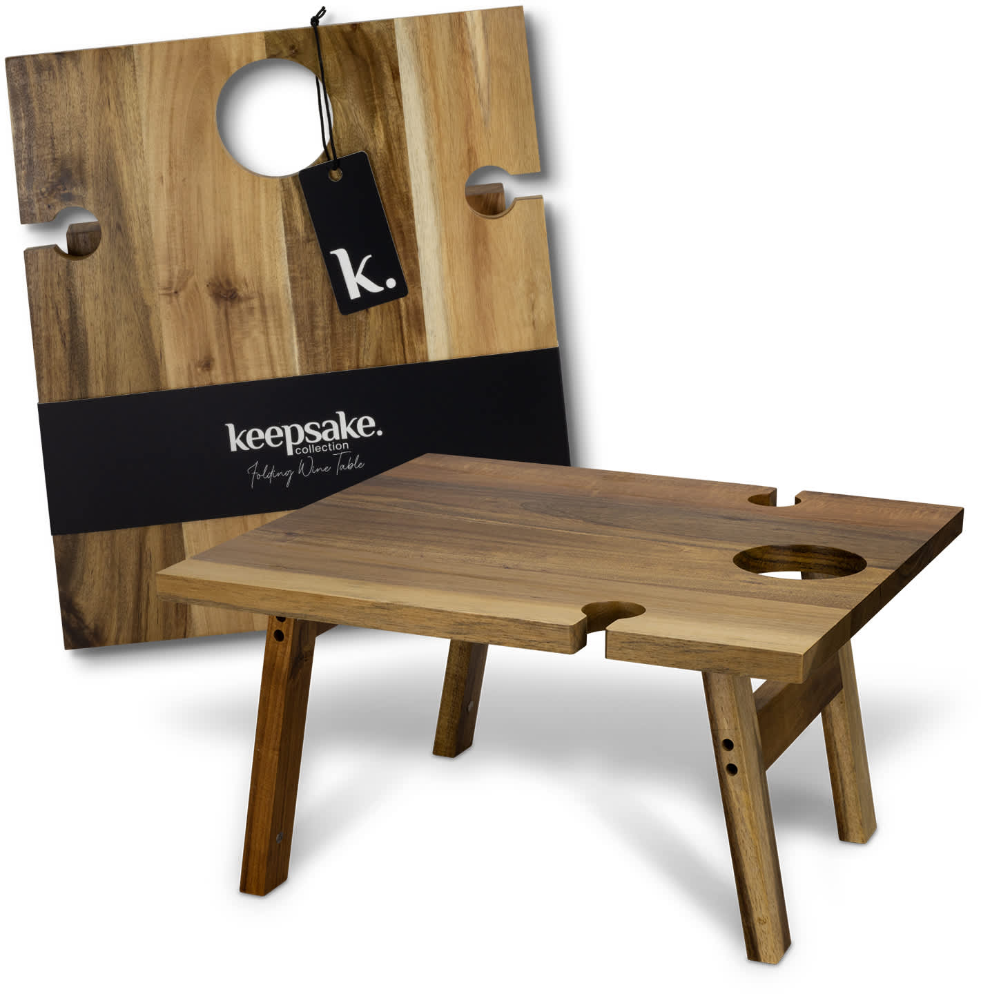 Natural Keepsake Folding Wine Table