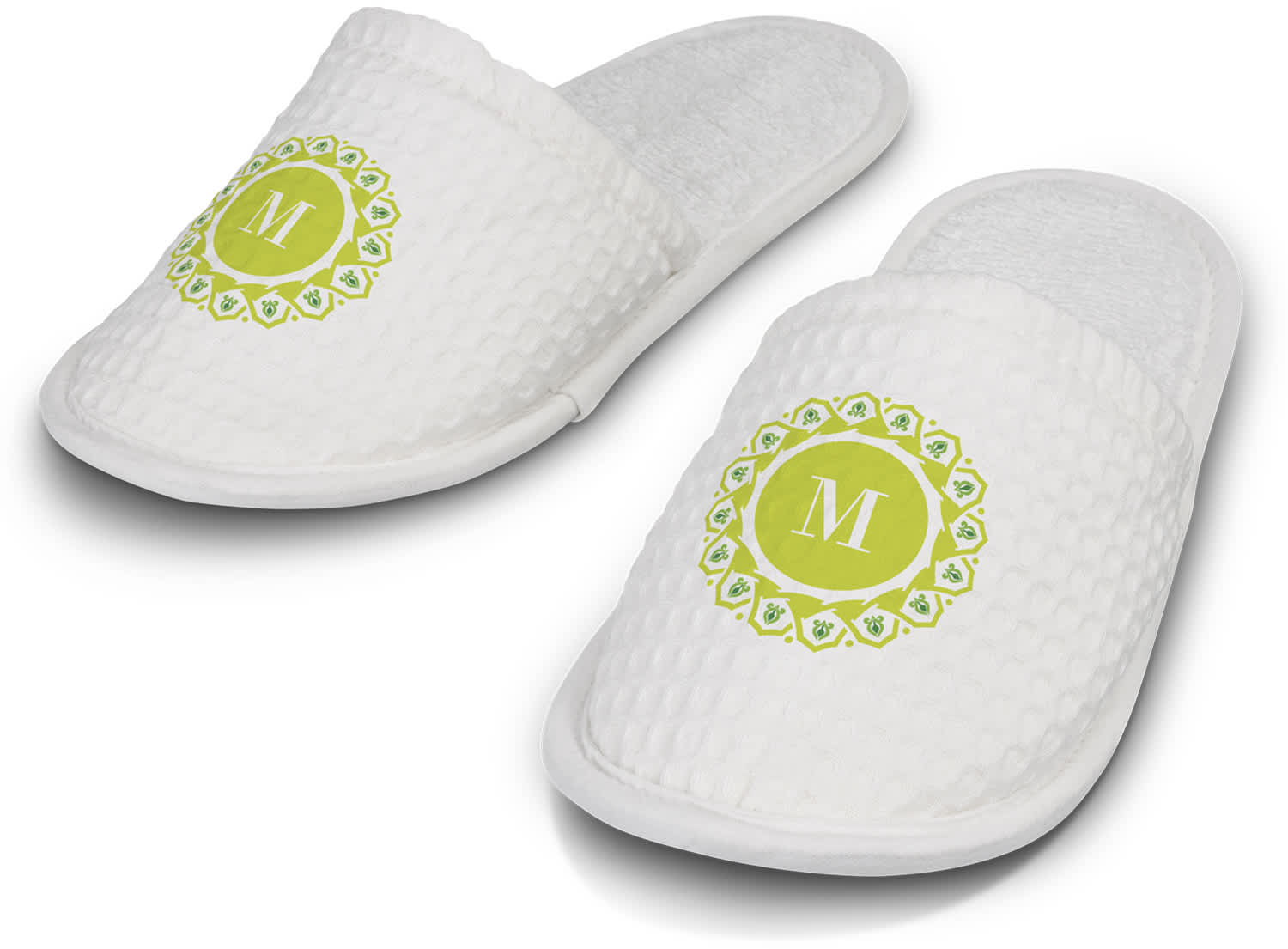 White Rochester Waffle Slippers