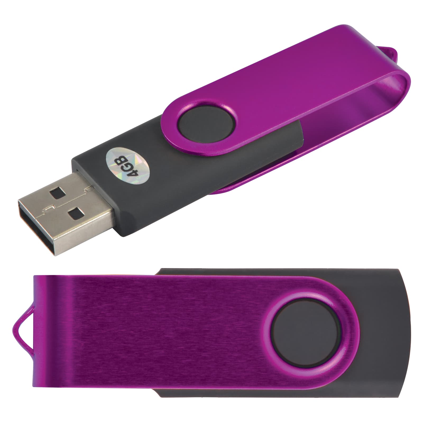 Black/Purple Swing USB Flash Drive