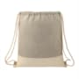 Gray/Natural Split Recycled Cotton Drawstring Bag