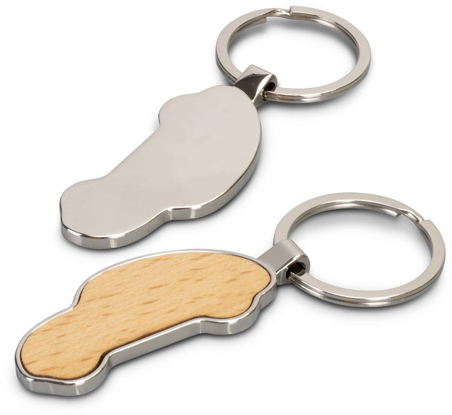 Silver/Natural Santo Car Shaped Key Ring