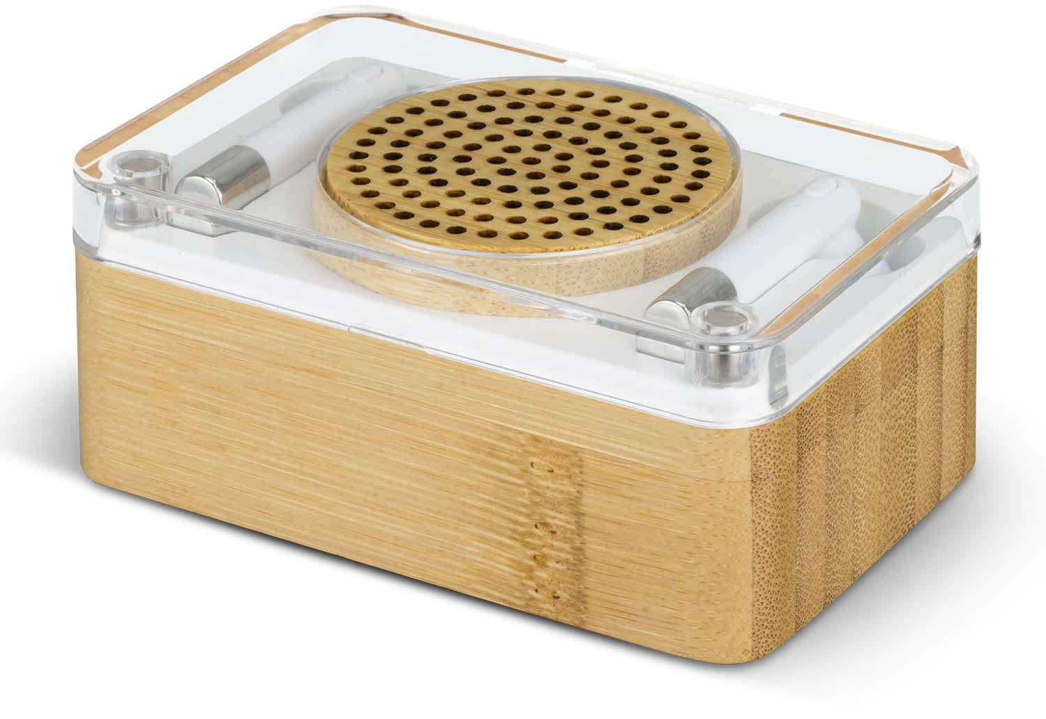 Natural Bamboo Wireless Speaker &amp; Earbud Set