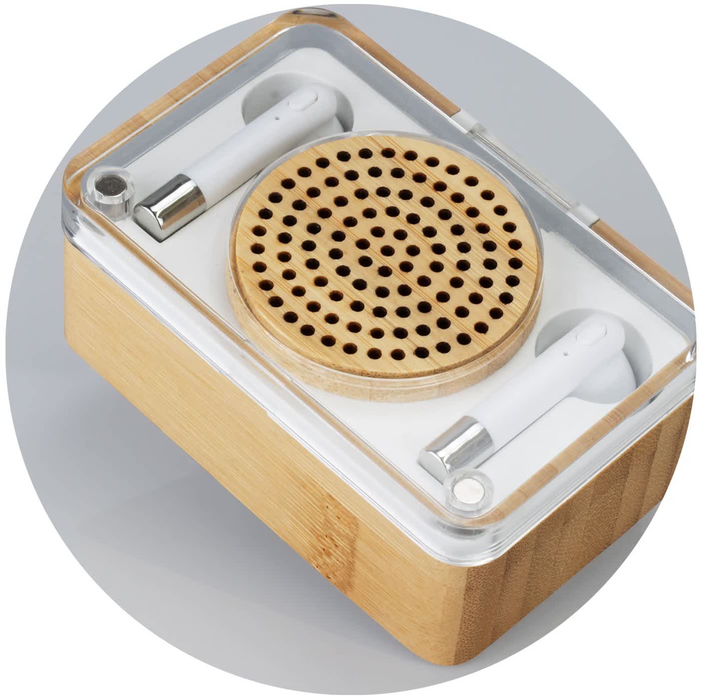 Bamboo Wireless Speaker &amp; Earbud Set