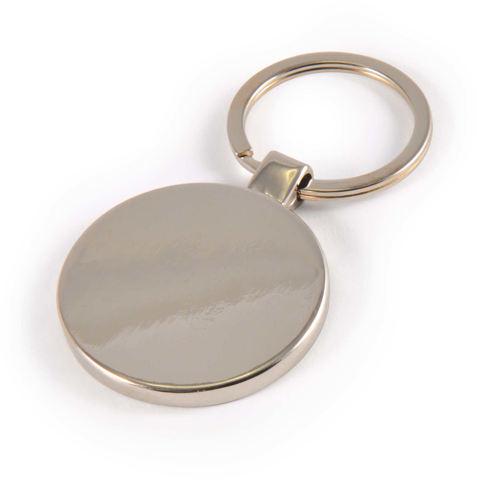 Circle Bamboo Zinc Keytag