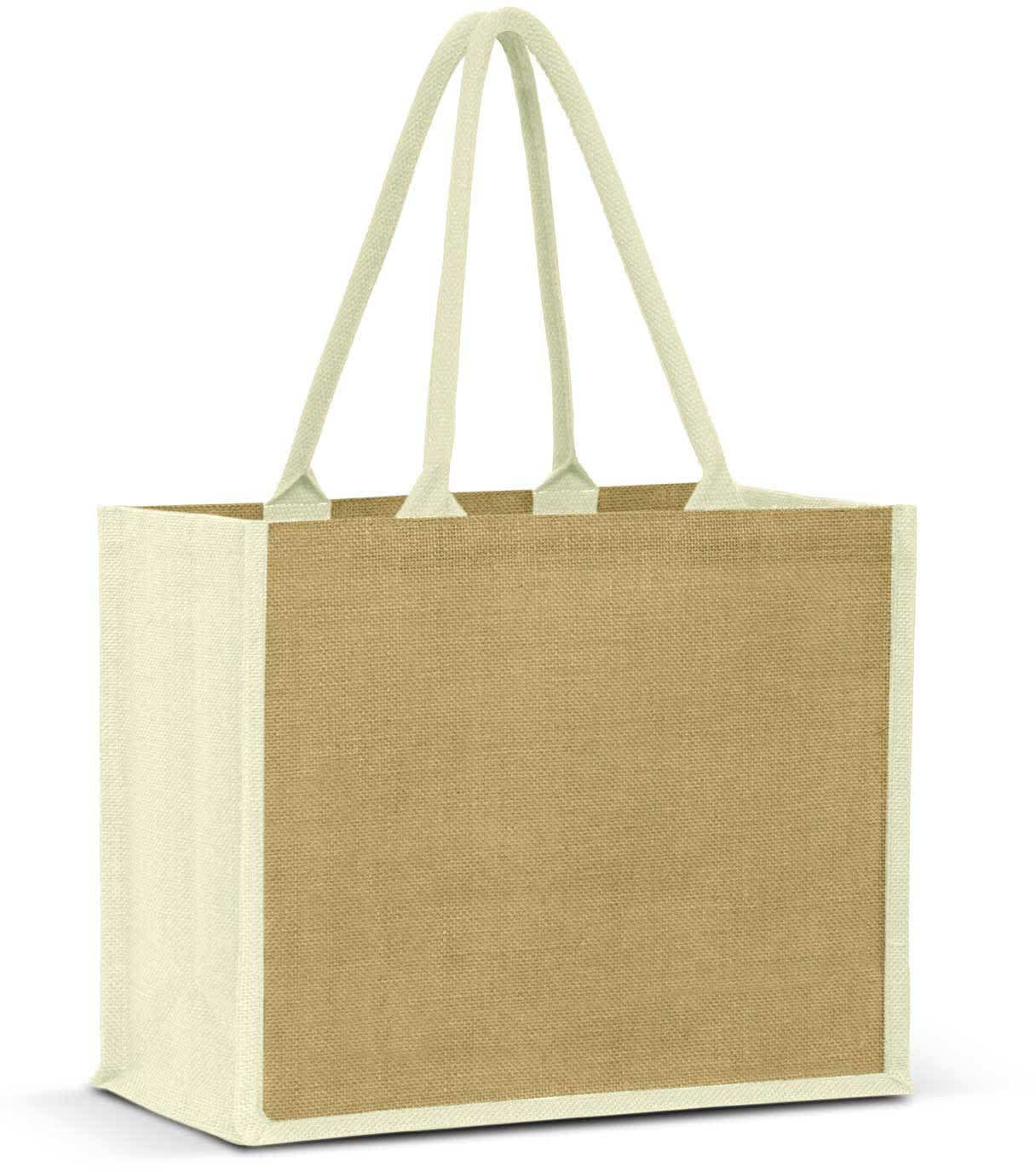 Natural/White Mega Jute Shopping Bag