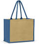 Natural/Blue Mega Jute Shopping Bag