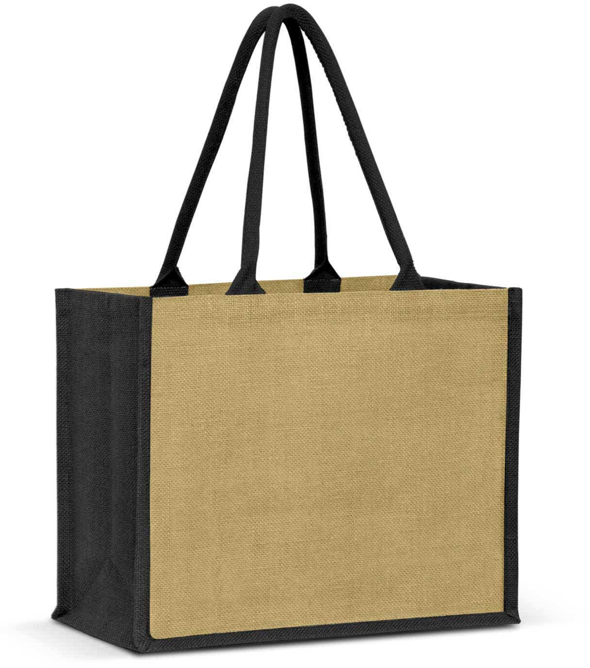 Natural/Black Mega Jute Shopping Bag