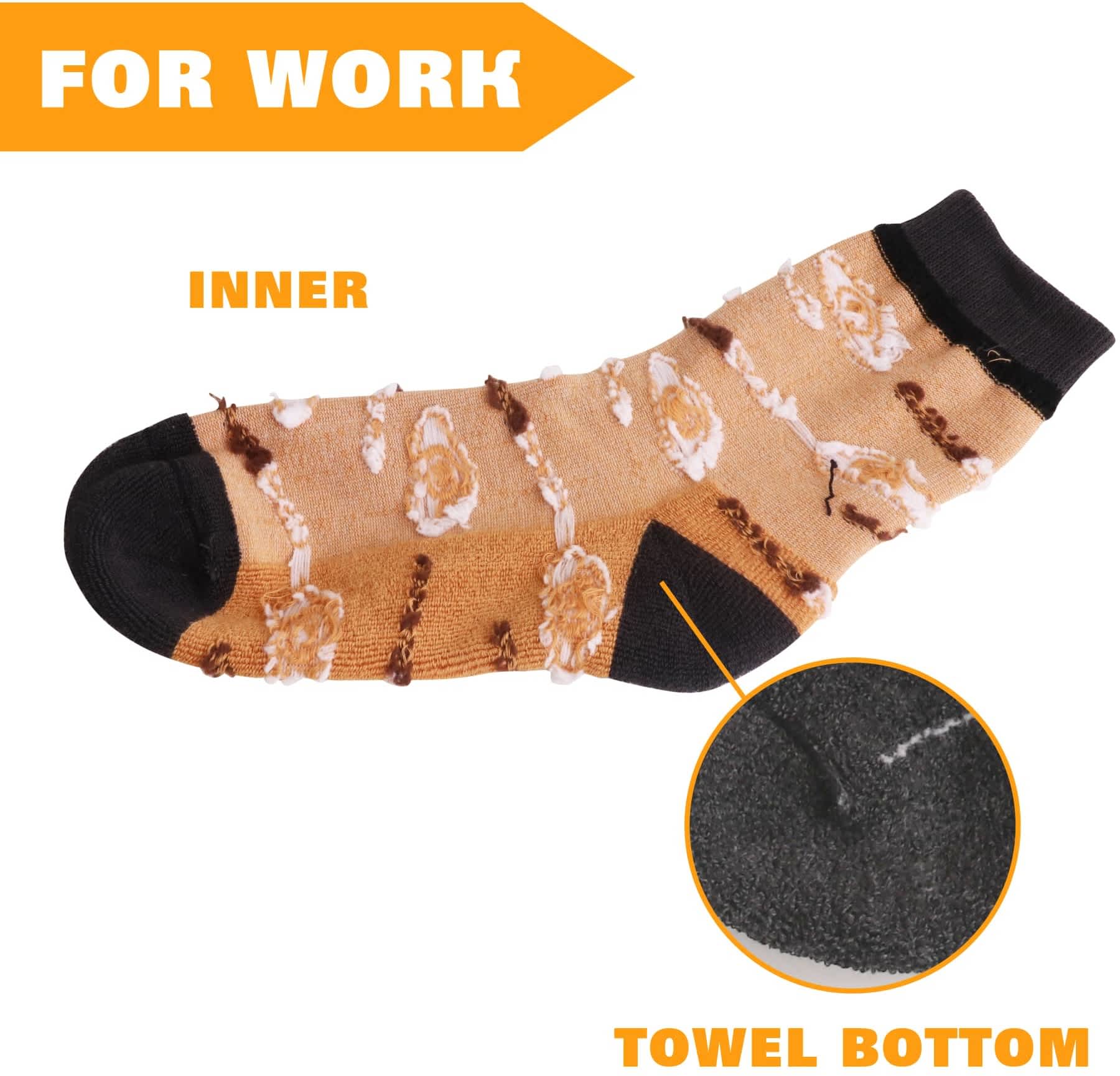 Crew Woven Work Socks - With Towel Bottom