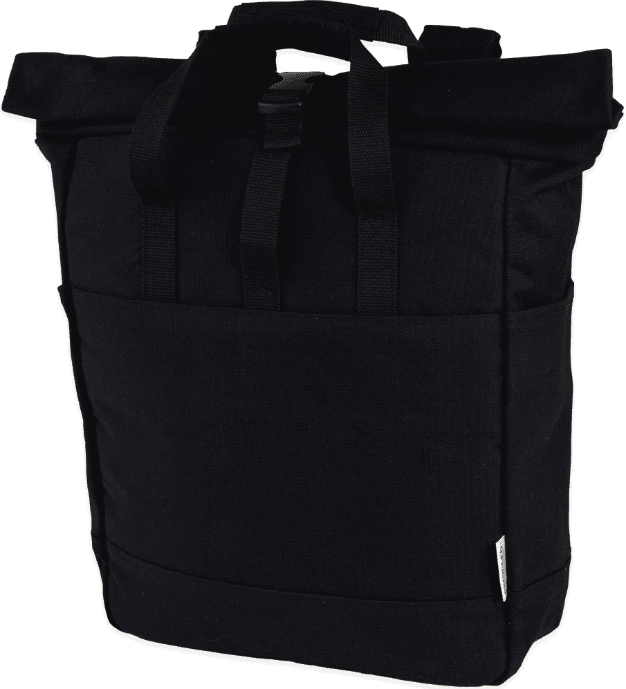 Black Darani GRS Recycled Canvas Backpack Tote