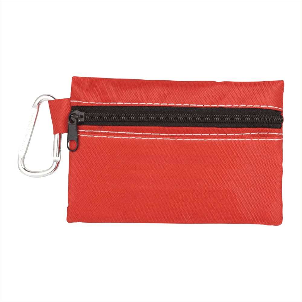 Red Zippered 20-Piece First Aid Pouch