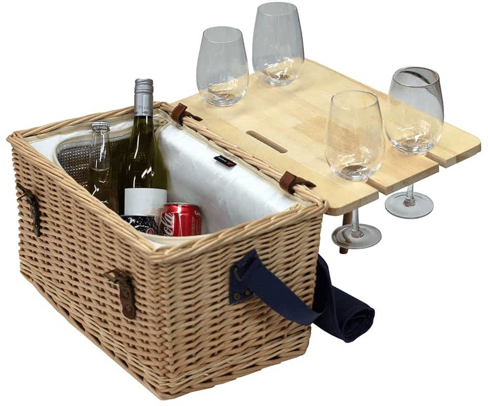 Trekk Wicker Basket With Picnic Table