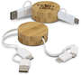 Bamboo Retractable Charging Cable