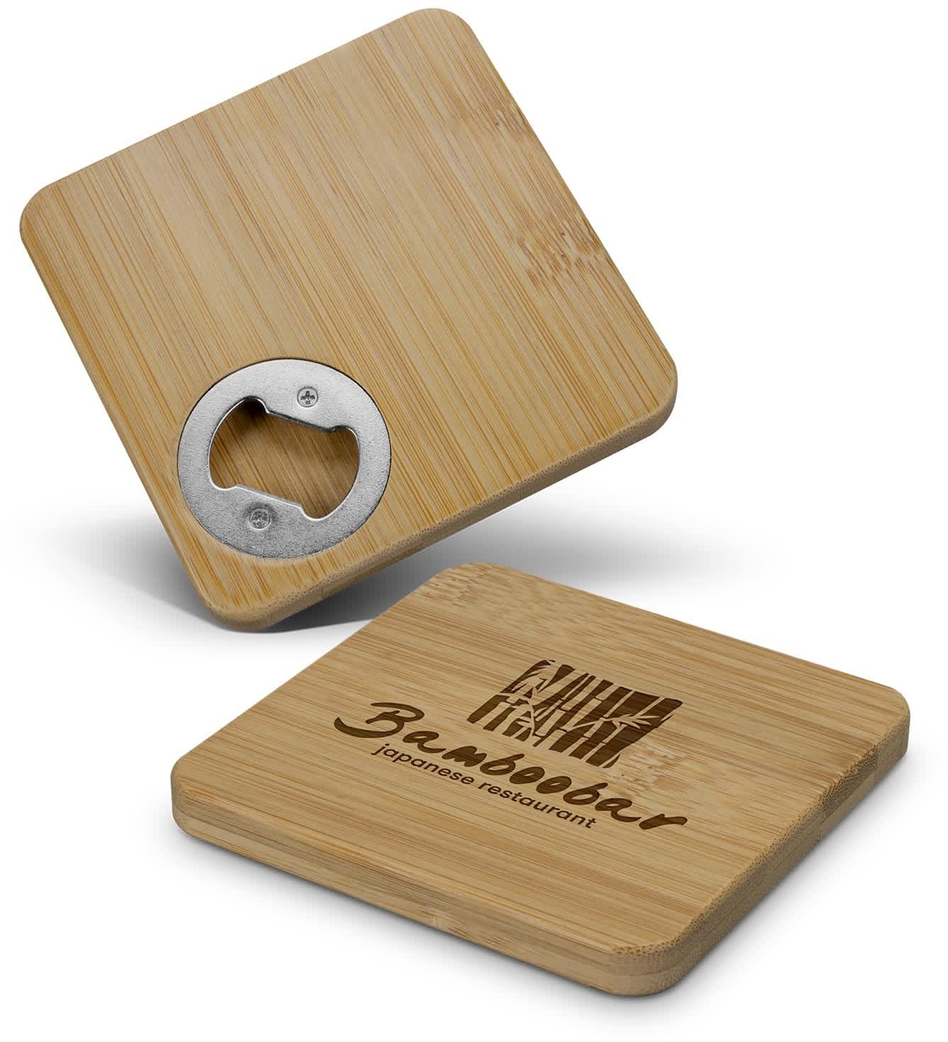 Bamboo Bottle Opener Coaster - Square