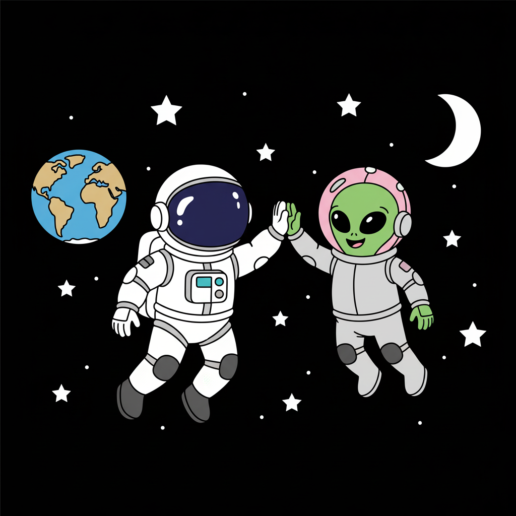Cosmic High-Five - Colored Example