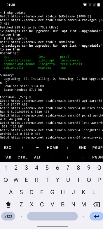 run these commands on phone