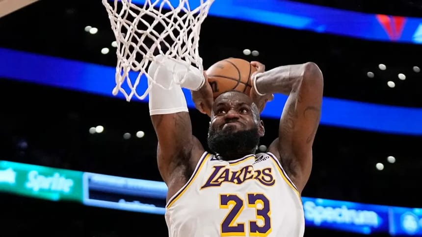 LeBron James scoring goal