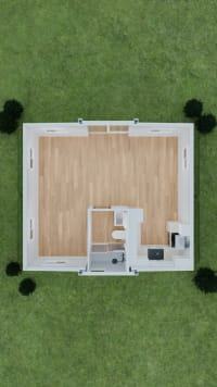 20ft Open Floor Plan with Bathroom — floorplan