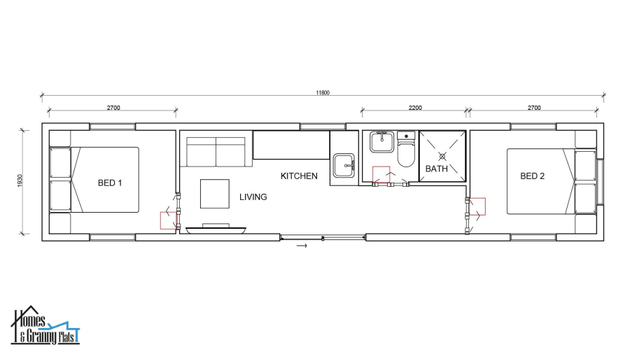 40ft Studio — floorplan